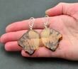 Earrings Cut From A Single Piece Of Natural Shape Amber