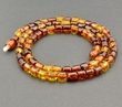 Mens Amber Necklace Made of Cognac and Honey Tube Shape Amber