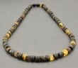 Raw Men's Amber Healing Necklace Made of Tube Shape Amber