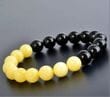 Amber Bracelet Made of Butterscotch and Black Colors Amber