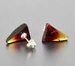 Triangle Amber Stud Earrings Made of Colorful Amber