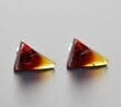 Triangle Amber Stud Earrings Made of Colorful Amber