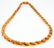 Amber Necklace Made of Lemon, Cognac Overlapping Amber Pieces