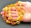 Amber Necklace Made of Cognac Golden Honey Lemon Colors Amber