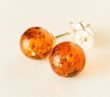 Amber Stud Earrings Made of Cognac Baltic Amber