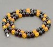 Men's Amber Necklace Made of Polished and Matte Amber