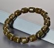 Men's Amber Bracelet Made of Barrel Shaped Black Amber 