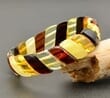 Bangle Style Amber Bracelet Made of Multicolor Baltic Amber