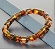 Men's Amber Bracelet Made of Barrel Shaped Amber Beads