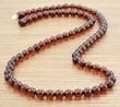 Cherry Amber Necklace Made of Perfectly Round Cherry Color Amber 