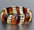 Bangle Style Amber Bracelet Made of Three Colors Amber 