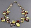 Amber Flower Necklace Made of Cognac and Golden Colors Baltic Amber
