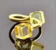 Adjustable Golden Amber Ring in Gold Plated Sterling Silver