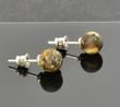 Earth Colors Amber Stud Earrings Made of Raw Baltic Amber
