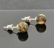 Unique Amber Stud Earrings Made of Raw Earth Colors Baltic Amber