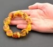 Amber Bracelet Made of Large Natural Shape Multicolor Amber Rocks