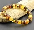 Men's Amber Bracelet Made of Button Shape Baltic Amber Beads 