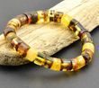 Men's Beaded Bracelet Made of Button Shape Baltic Amber Beads 
