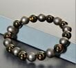 Men's Amber Bracelet Made of Black Matte and Polished Amber  