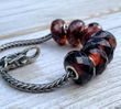 7 Pcs Wholesale Pandora Style Amber Charm Beads - SOLD OUT