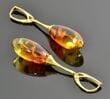 Amber Drop Dangle Earrings Made of Multicolor Baltic Amber
