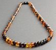 Men's Amber Necklace Made of Cherry and Cognac Amber. Unisex.