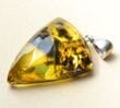 Triangle Shape Amber Pendant Made of Precious Baltic Amber