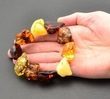 Amber Bracelet Made of Large Free Form Amber Beads 