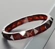 Bangle Style Amber Bracelet Made of Pyramid Shape Cherry Amber 