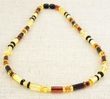 Men's Amber Necklace Made of Multicolor Baltic Amber