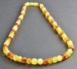Men's Raw Amber Healing Necklace Made of Multicolor Amber. Unisex.