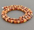 Men's Amber Necklace Made of Polished and Raw Cognac Amber