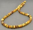 Raw Men's Amber Healing Necklace Made of Tube Shape Amber
