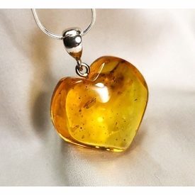 Modern Amber Unusual Amber Rare Amber Amber Heart Pendant 925 Sterling Silver Genuine Honey Baltic Amber Necklace Perfect Gift