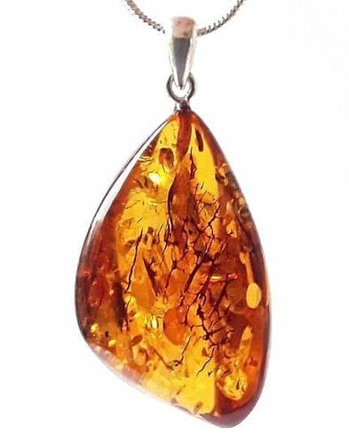 Amber Pendant Made of Precious Cognac Baltic Amber