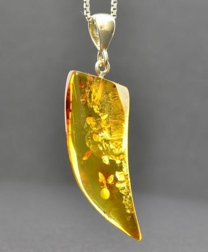Men's Amulet Pendant Made of Precious Honey Baltic Amber