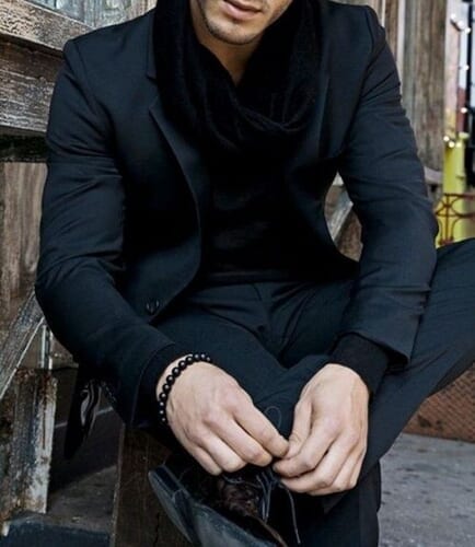 Black Men's Amber Bracelet Made of Perfectly Round Amber Beads