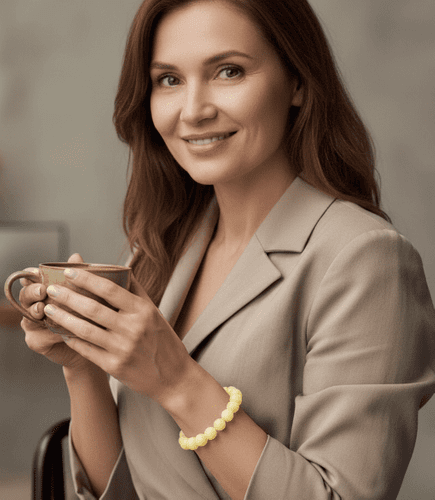 Butterscotch Amber Bracelet Made of Perfectly Round Amber Beads