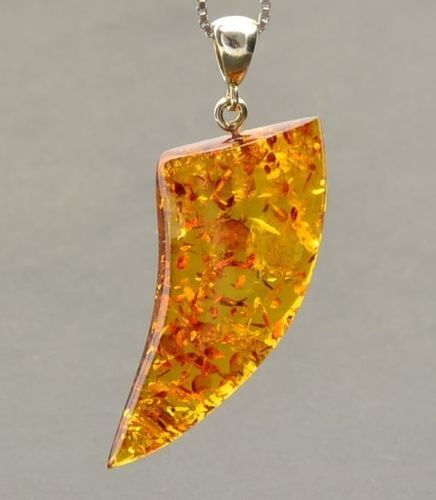 Men's Healing Pendant Made of Precious Honey Baltic Amber
