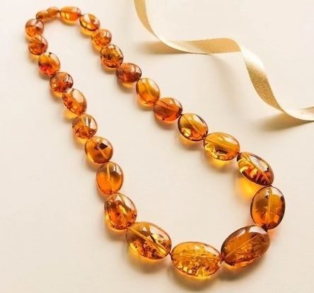 Amber Necklace Made of Precious Honey Baltic Amber