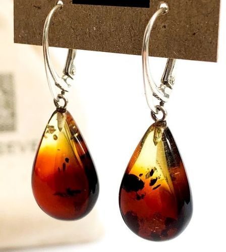 Amber Earrings Made of Precious Healing Baltic Amber 