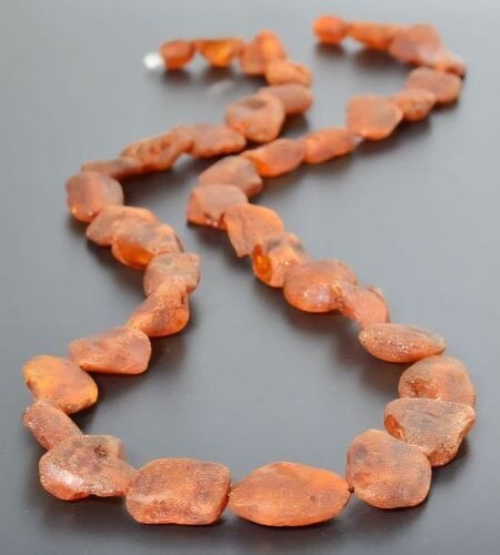Amber Necklace Made of Cognac Color Amber Rocks - SOLD OUT