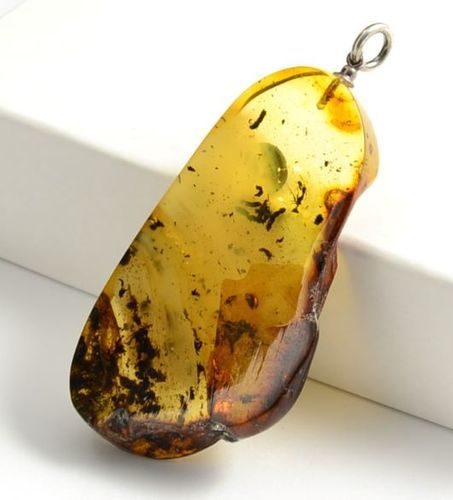 Baltic Amber Slice Made Into One of a Kind Amber Pendant