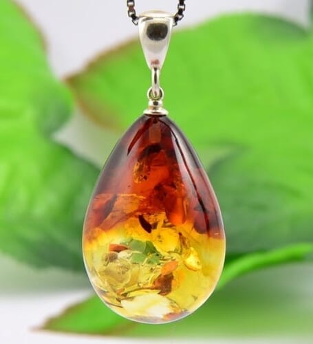 Amber Pendant Made of Precious Healing Baltic Amber