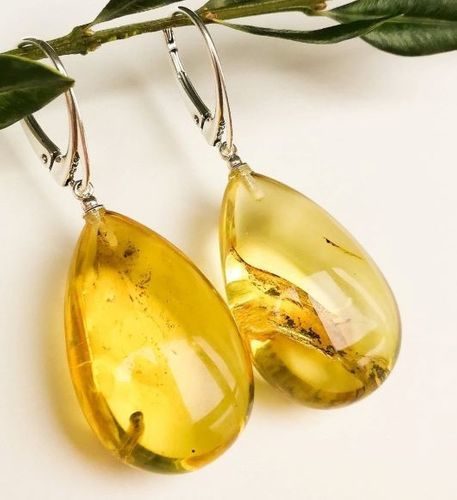Clear Lemon Amber Earrings - SOLD OUT