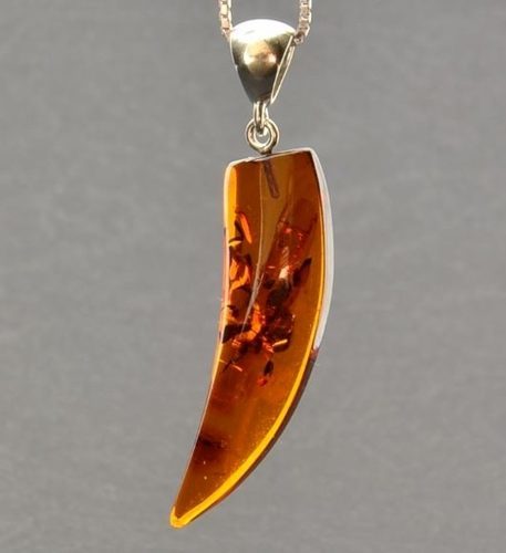 Men's Amulet Pendant Made of Healing Cognac Baltic Amber