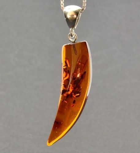 Men's Amulet Pendant Made of Cognac Baltic Amber