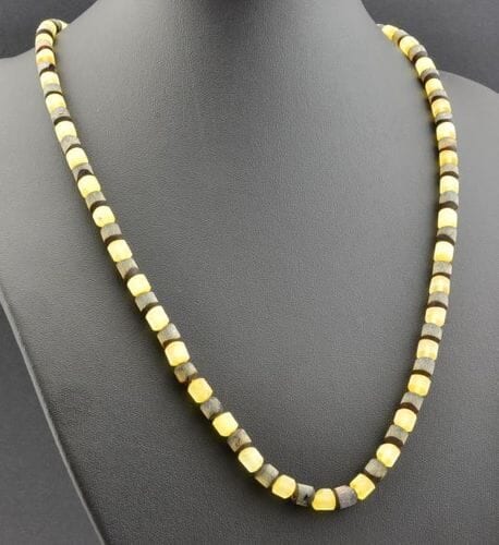Raw Men's Beaded Necklace Made of Precious Healing Amber