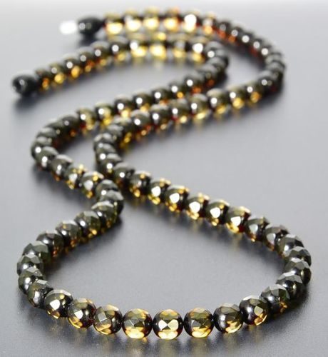 Men's Faceted Amber Necklace Made of Faceted Amber. Unisex.