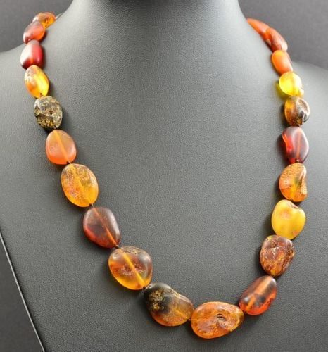 Amber Necklace Made of Precious Raw Baltic Amber